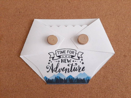 Baby Shower Game Prizes - Mountain Adventure with Woodland Animals -Diaper Gift Card Holder