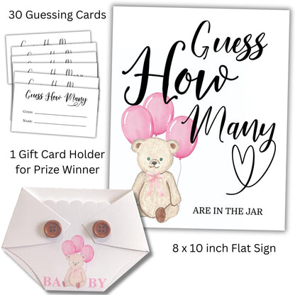 Bearly Wait Guess How Many Baby Shower Game Bundle -  Guessing Activity