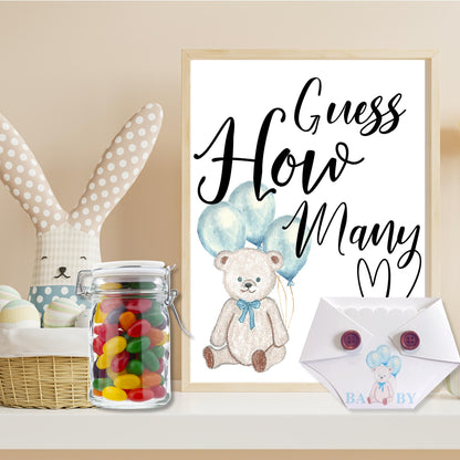 Bearly Wait Guess How Many Baby Shower Game Bundle -  Guessing Activity