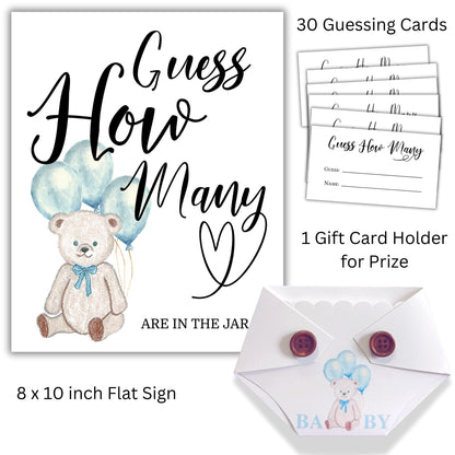 Bearly Wait Guess How Many Baby Shower Game Bundle -  Guessing Activity
