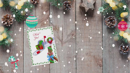 Christmas Postal Thank you Cards Postcard from Mail Carrier - Holiday Thank you card - Rural -  Mailman - Deliver