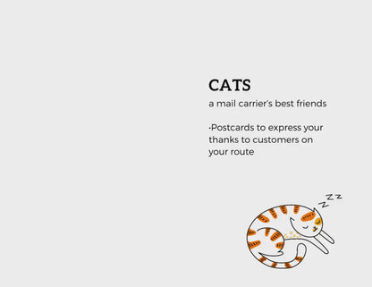 Kitty Cats Christmas Thank You Postcards from Mail Carrier - pack of 25