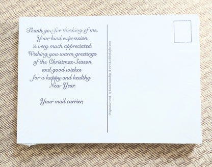 Letter Carrier Christmas Thank You Postcards - pack of 25 (Snowman)