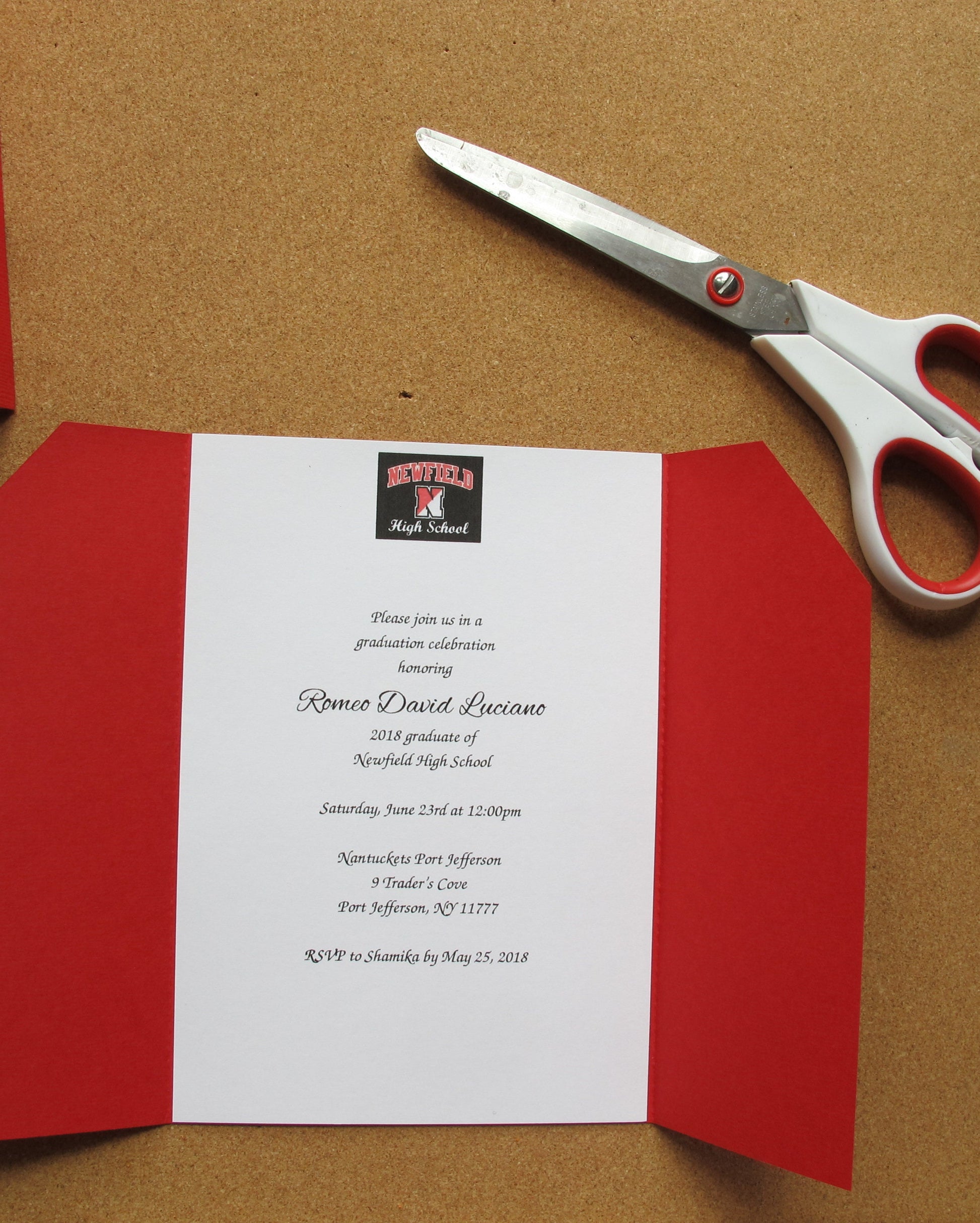 inside of a gown graduation invitation