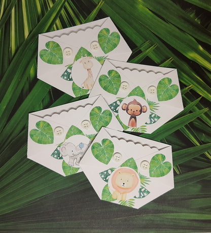 Baby Shower Game Prizes Gift Card Holder - Jungle Animals