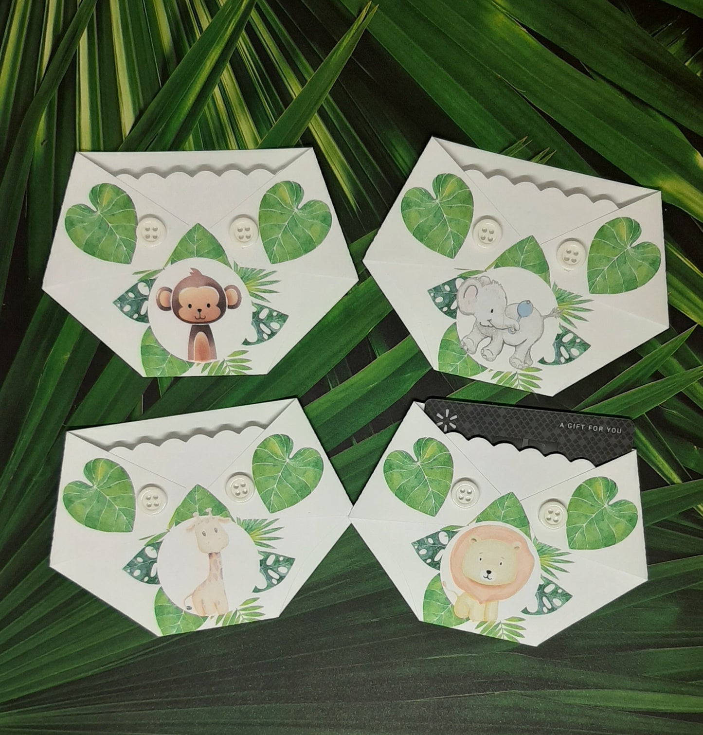 Baby Shower Game Prizes Gift Card Holder - Jungle Animals