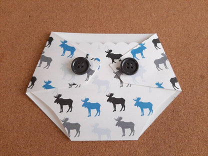 Baby Shower Game Prizes - Mountain Adventure with Woodland Animals -Diaper Gift Card Holder