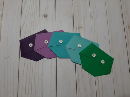 Baby Shower Game Prize - Diaper Shaped Gift Card Holder-Jewel Tones - Peacock