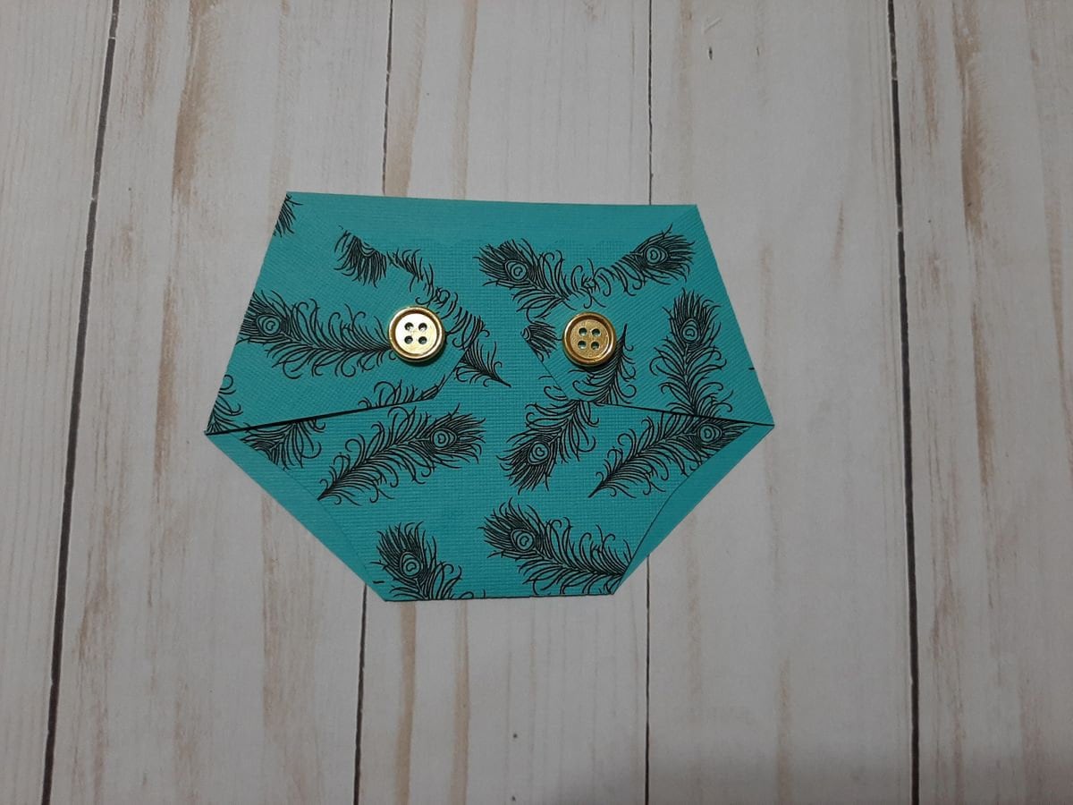 Baby Shower Game Prize - Diaper Shaped Gift Card Holder-Jewel Tones - Peacock