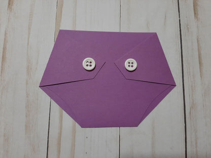 Baby Shower Game Prize - Diaper Shaped Gift Card Holder-Jewel Tones - Peacock