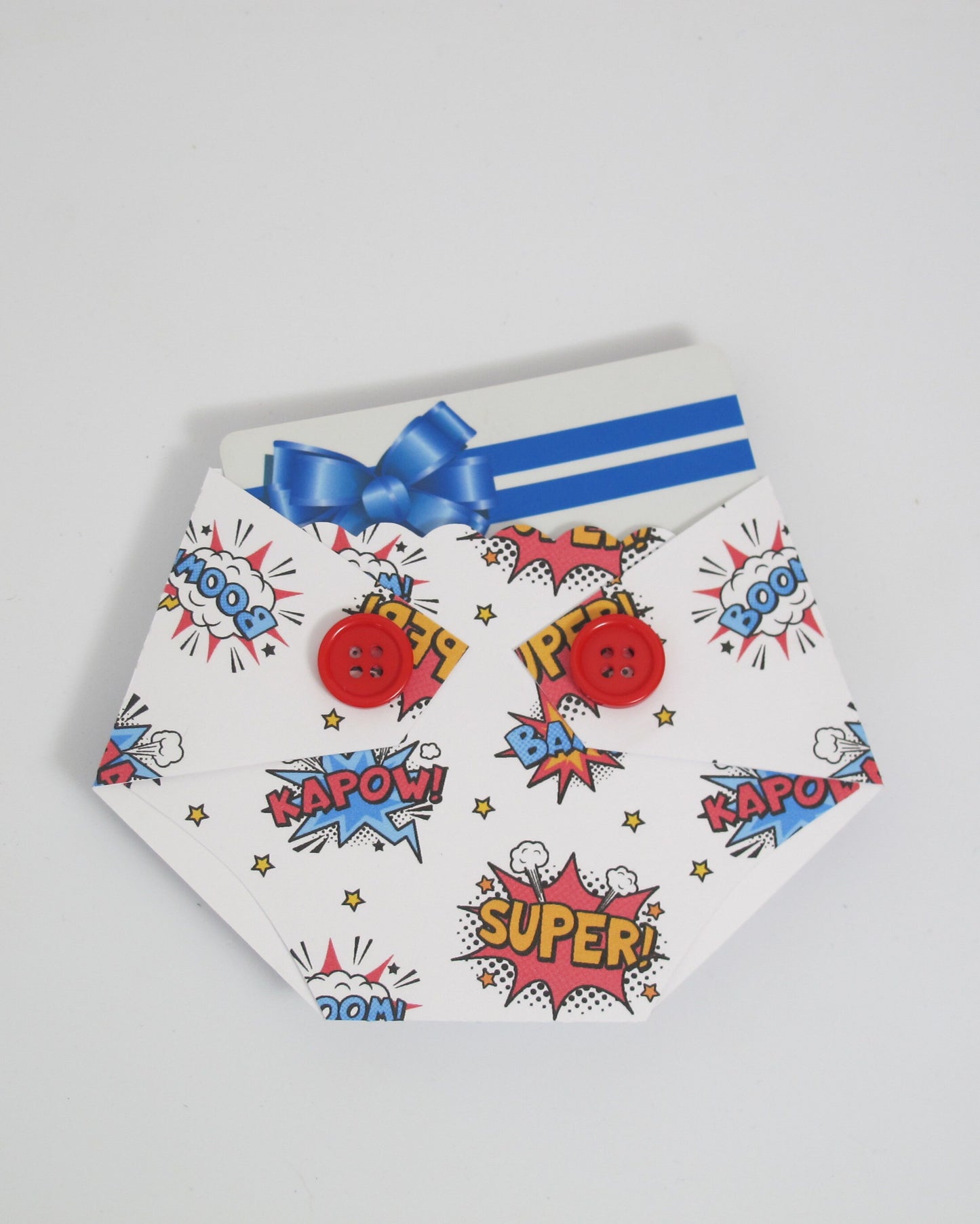 Baby Shower Game Prizes - Superhero - Diaper Shaped Gift Card Holder