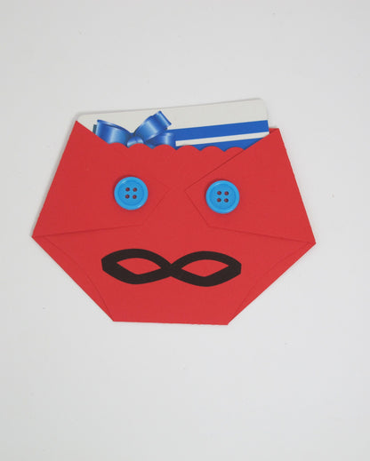 Baby Shower Game Prizes - Superhero - Diaper Shaped Gift Card Holder
