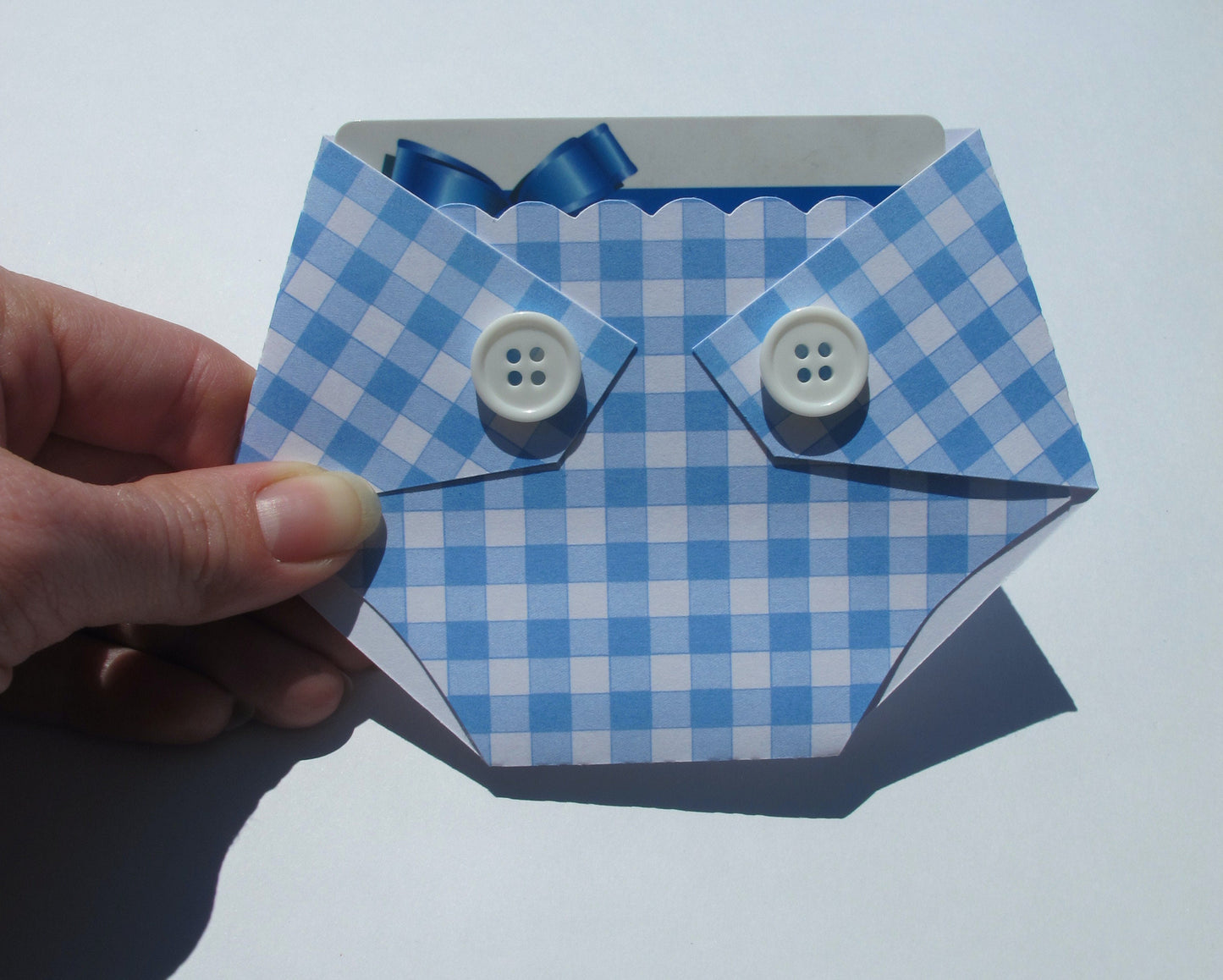 Baby Q Shower Prize - Baby Shower Game Gift - Gift Card Holder - Diaper Raffle Prize - Winner - Door Prize -  Plaid - Giveaway - Favor
