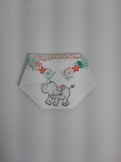 Baby Shower Game Prizes -Elephant - Shower Prize - Baby Shower Game Gift/Gift Card Holder/Diaper Raffle Prize/Winner/Door Prize/Giveaway