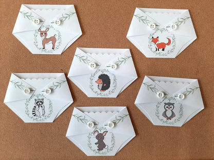 Baby Shower Game Prizes -Woodland Animals - Shower Prize -  Game Gift/Gift Card Holder/Diaper Raffle Prize/Winner/Door Prize/Giveaway