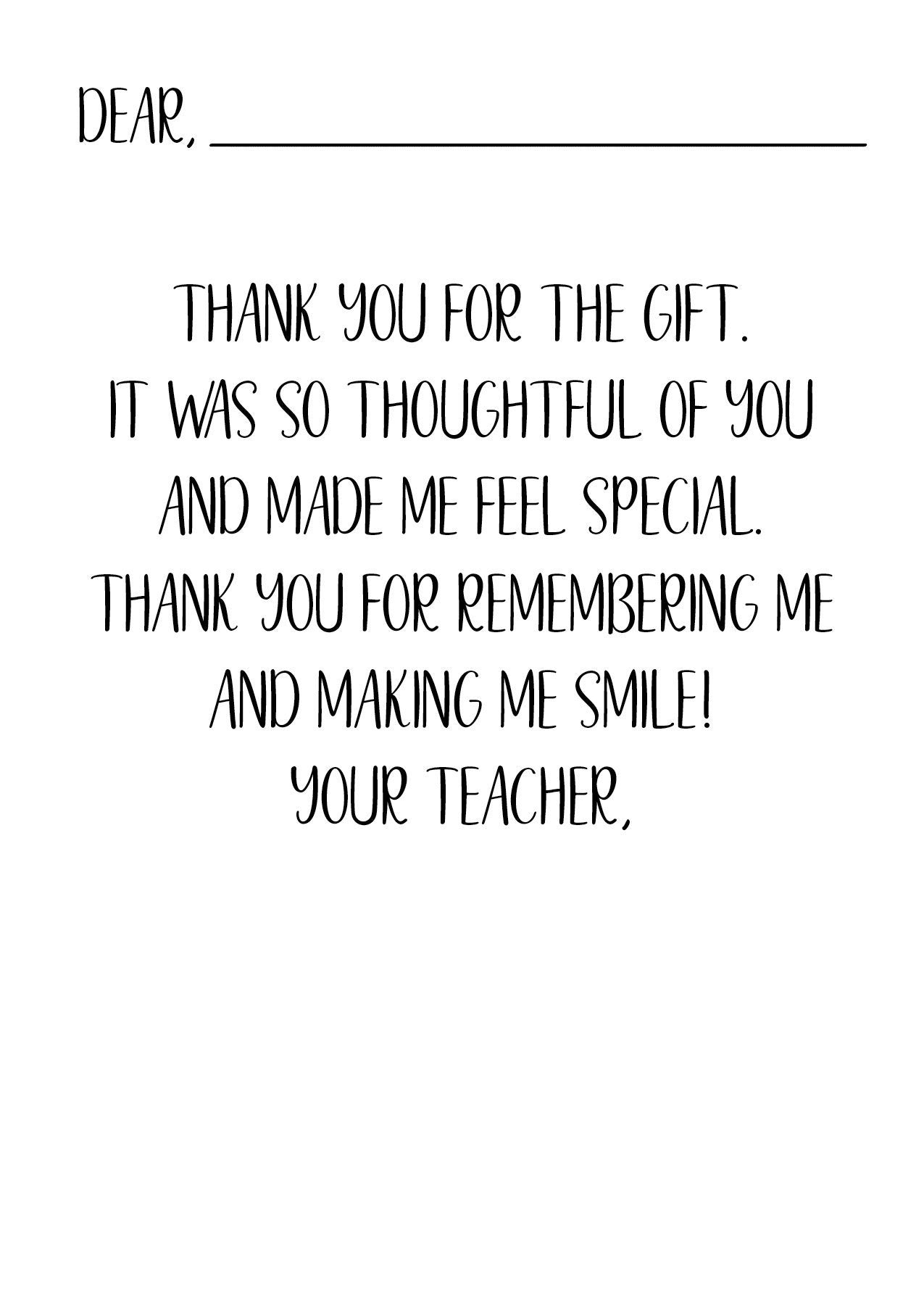 Thank You Notes for Students from Teacher - Teacher Appreciation Week Gifts Received