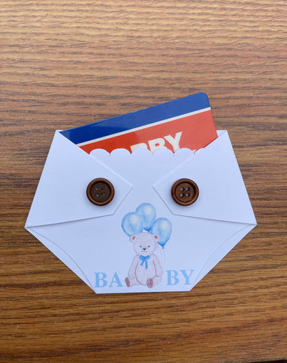 Baby Shower Game Prizes - We can bearly wait Gift Card Holder