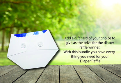 Baby Shower Diaper Raffle Bundle - Includes Printed Raffle Sign, Diaper Raffle Prize Ideas, Diaper Raffle Tickets -
