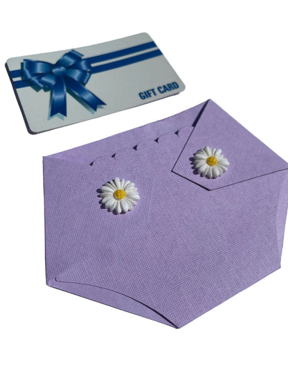 Baby Shower Prize Gift Card Holder Diaper Shaped with Daisies - Prizes for Game Winners