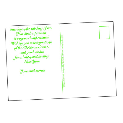 Kitty Cats Christmas Thank You Postcards from Mail Carrier - pack of 25
